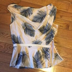 Off the shoulder draped pink blouse w embroidery